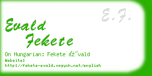 evald fekete business card